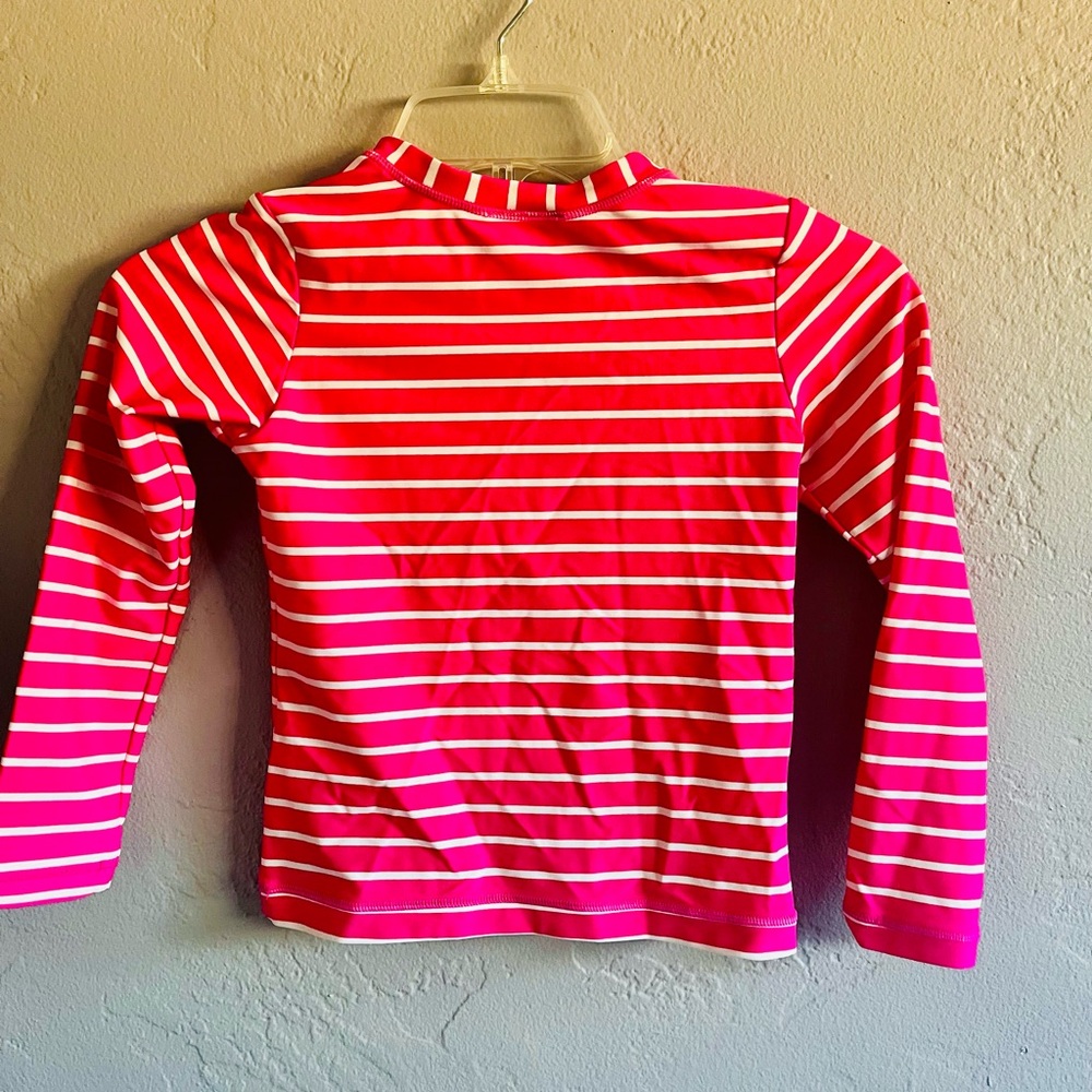 Pink and White Striped Long Sleeve Top